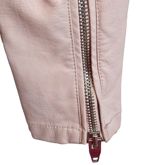 BLANK NYC PINK ZIPPERED FASHION MOTO LEATHER JACKET - SIZE XS - Picture 6 of 8